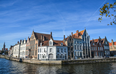 Historical centre of Bruges in sunny day