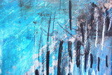 Abstract Blue with Black artistic painted background
