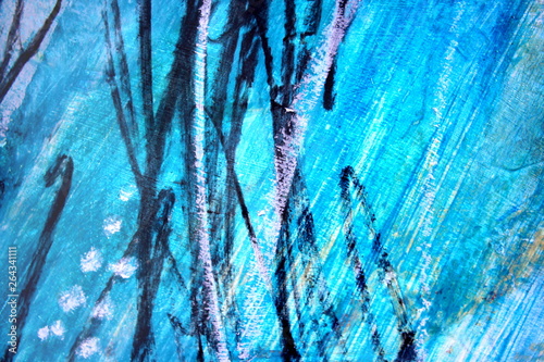 Abstract Blue with Black artistic painted background
