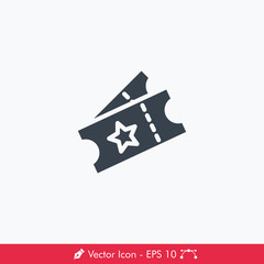 Cinema Ticket (Movies Ticket) Icon / Vector