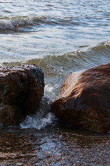 Water crashing over rocks