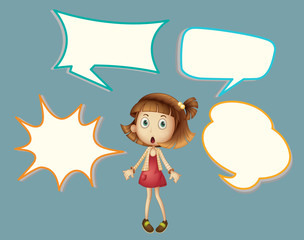 Cute girl with speech balloon