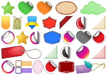 Set of various tag label