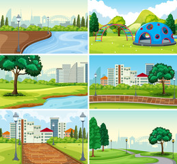 Set of park background
