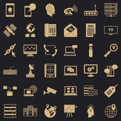 Communication icons set. Simple style of 36 communication vector icons for web for any design