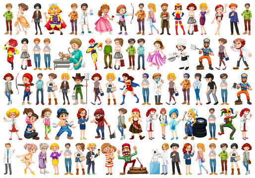 Set of people character