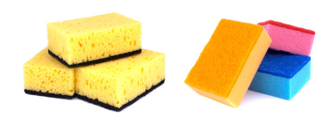 Kitchen sponges isolated on a white background