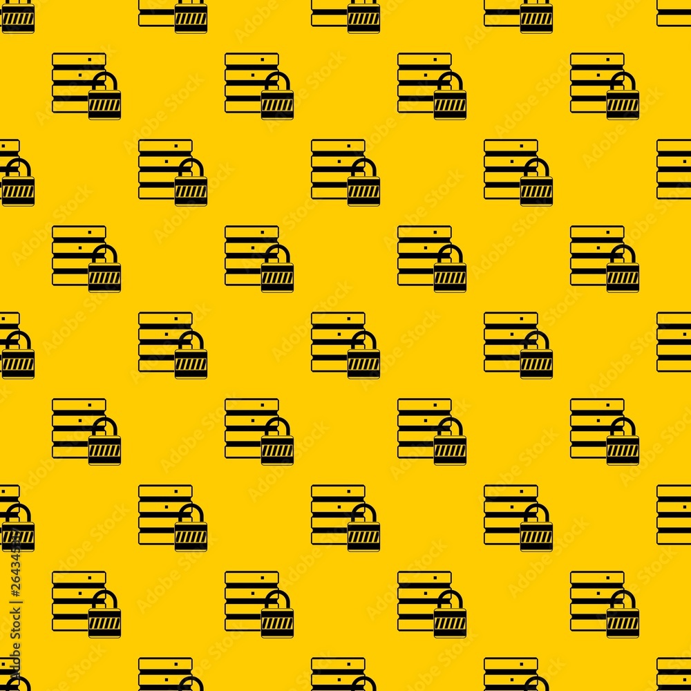Poster database with padlock pattern seamless vector repeat geometric yellow for any design