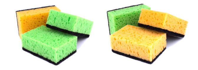 Kitchen sponges isolated on a white background