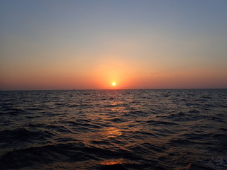 インド洋に沈む夕日