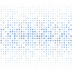 Mosaic of blue squares on a white background