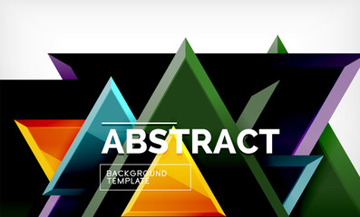 Triangular low poly background design, multicolored triangles