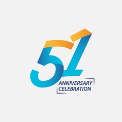 51 Year Anniversary Celebration Vector Template Design Illustration