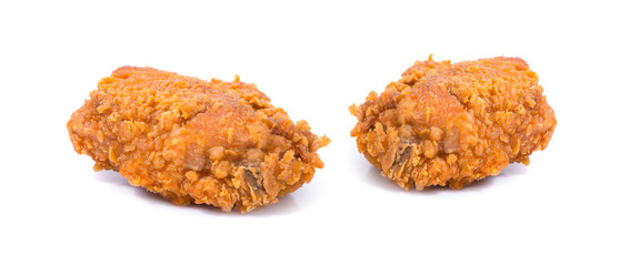 fried chicken on white background