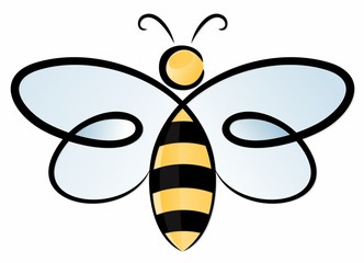 A symbol of the flying stylized bee.