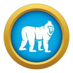 Obraz premium Mandrill monkey icon blue vector isolated on white background for any design