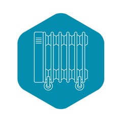 Electric oil heater icon. Outline illustration of electric oil heater vector icon for web