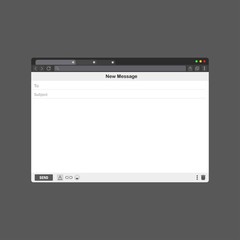 E-mail blank template internet mail frame, Vector on dark background