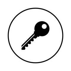 Key icon, vector in black circle