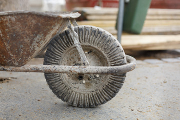 construction cart wheel concrete
