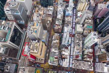 Top view of Hong Kong city