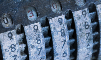 Vintage manual adding machine isolated - 300