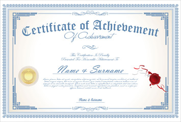 Certificate or diploma retro template 