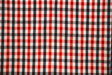 Check fabric pattern, texture of natural fabric background copy space