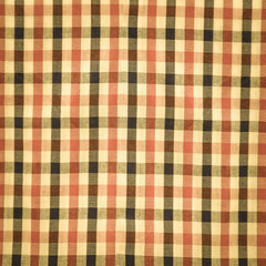 Check fabric pattern, texture of natural fabric background copy space