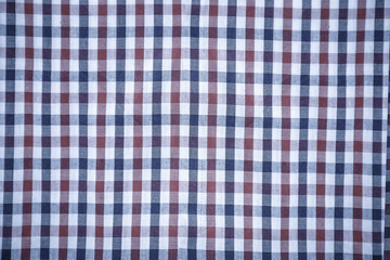 Check fabric pattern, texture of natural fabric background copy space