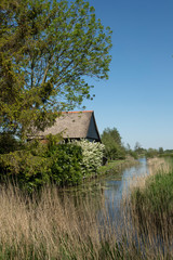 Giethoorn watervillage Overijssel Netherlands. Canals