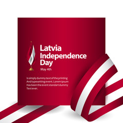 Latvia Independence Day Vector Template Design Illustration - obrazy, fototapety, plakaty