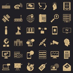 Internet icons set. Simple style of 36 internet vector icons for web for any design