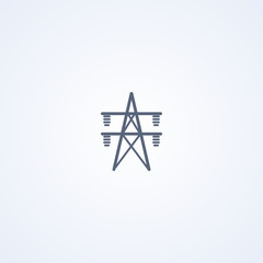 Electric tower, vector best gray line icon