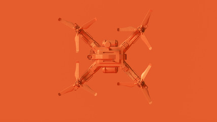 Obraz premium Orange Unmanned Aerial Vehicle Drone 3d illustration 3d render