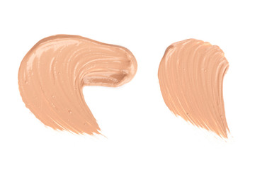 Liquid Foundation Smudge On White Background.