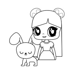 cute little doll with rabbit animal