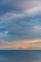 Dramatic Cloudy, Windy Morning on the Southern Mediterranean Sea in Italy