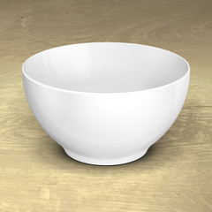 White Empty Bowl Cup Plate Food Porcelain, Ceramics, Plastic Container. Mock Up Template. Illustration Isolated On White Background. Ready For Your Design. Product Packaging. Vector EPS10