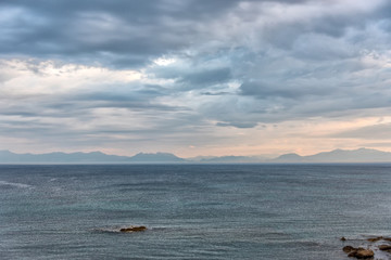 Dramatic Cloudy, Windy Morning on the Southern Mediterranean Sea in Italy