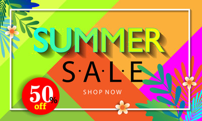 Summer sale banner background
