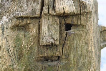 Tête d'ancêtre en bois