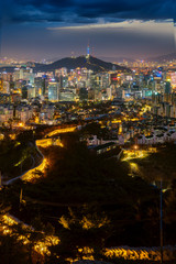 Seoul City Skyline and N Seoul Tower