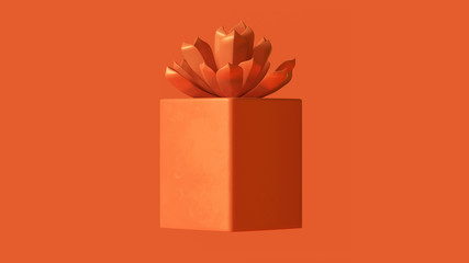 Orange Succulent in a Square Pot 3d illustration 3d render