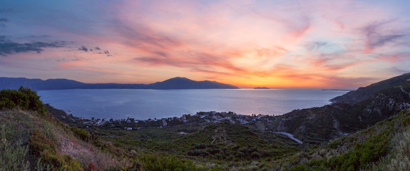 Fototapeta na wymiar Adriatic sea sunset view, Orikum, Albania