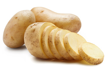 Potatoes isolated on white background