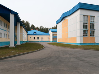 GOMEL, BELARUS - April 21, 2019: Lyceum of the Ministry of Emergency Situations. Territory with educational buildings and barracks.