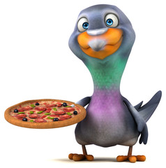 Fun pigeon - 3D Illustration