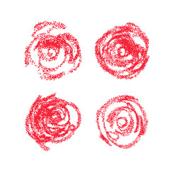 Vector hand drawn circle. Careless strokes of paint, lines in the shape of a flower