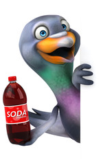 Fun pigeon - 3D Illustration
